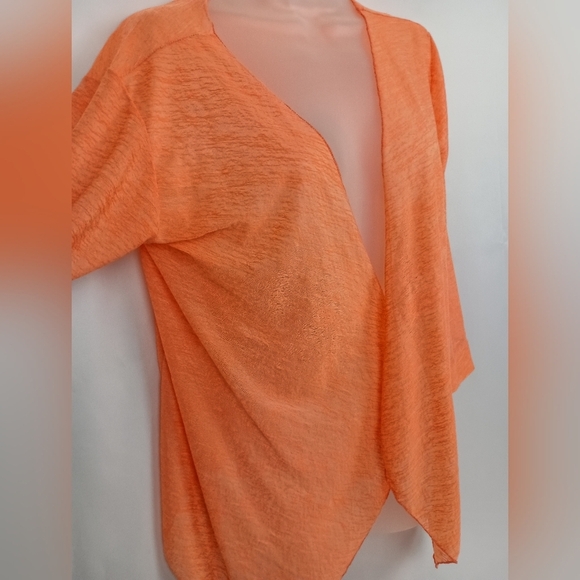Vibrant Orange Open Burnout Cardigan/Coverup Summer Beach (#523) - Picture 2 of 5